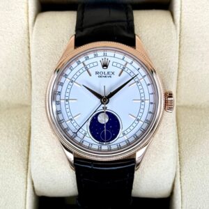 2022 Rolex Cellini Moonphase 39mm 50535 Rose Gold White Dial
