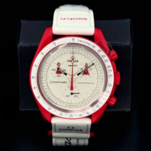 NEW Omega SO33R100 Bioceramic Moon Swatch – Mission to Mars