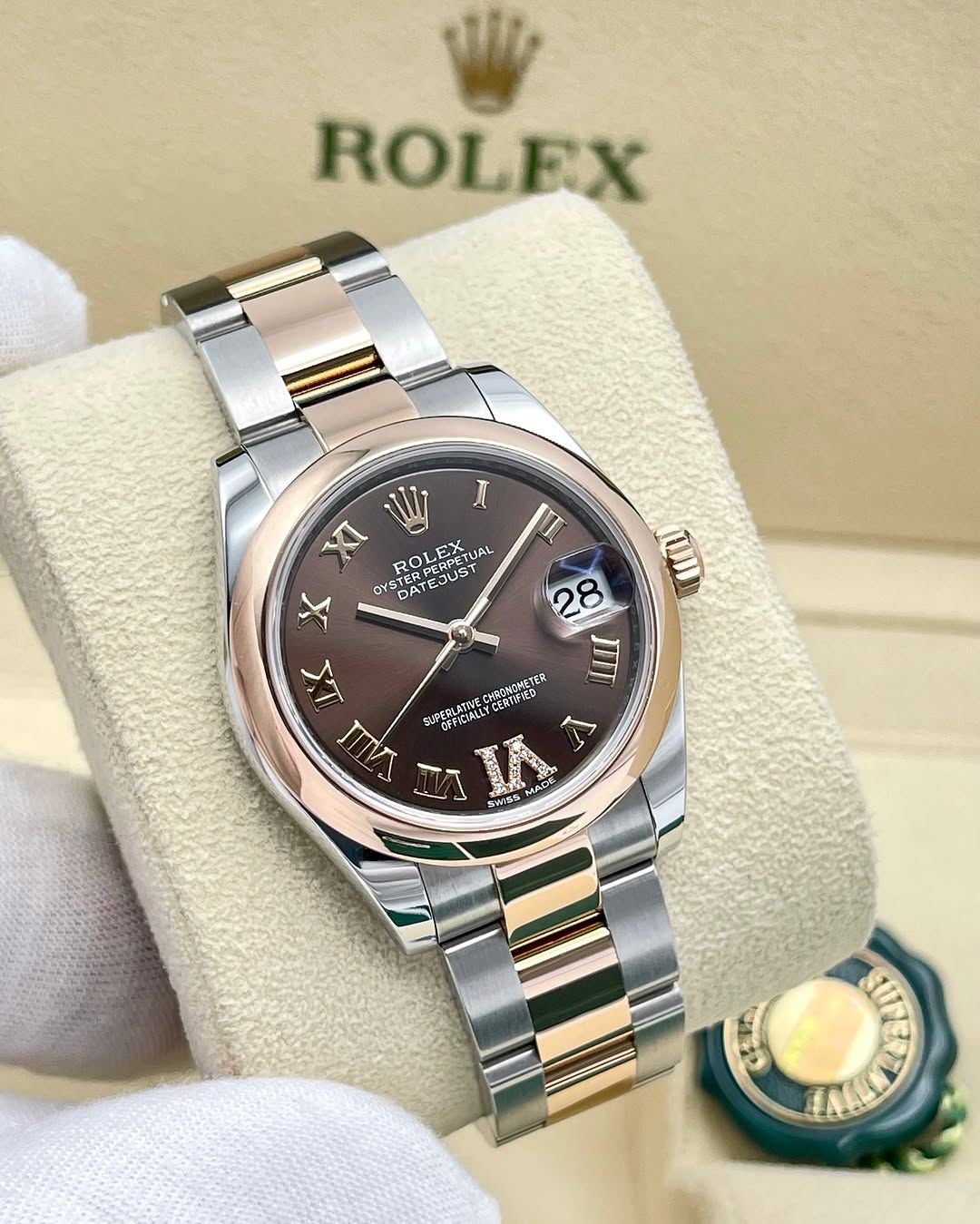 Rolex Datejust 28mm Chocolate VI Diamond Dial